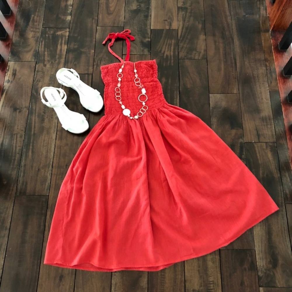 Adorable Red Flowy Sundress - NEW